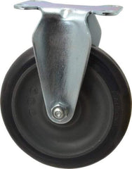 Albion - 5" Diam x 1-1/4" Wide x 6-3/16" OAH Top Plate Mount Rigid Caster - Polyurethane, 350 Lb Capacity, Ball Bearing, 2-1/2 x 3-5/8" Plate - Eagle Tool & Supply
