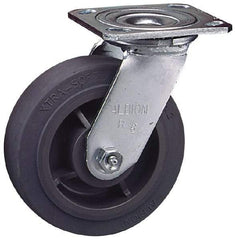 Albion - 4" Diam x 2" Wide x 5-5/8" OAH Top Plate Mount Swivel Caster - Phenolic, 800 Lb Capacity, Roller Bearing, 4 x 4-1/2" Plate - Eagle Tool & Supply