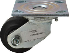 Albion - 3-1/4" Diam x 1-1/2" Wide x 4-1/4" OAH Top Plate Mount Swivel Caster - Rubber, 140 Lb Capacity, Roller Bearing, 4 x 4-1/2" Plate - Eagle Tool & Supply