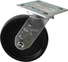Albion - 6" Diam x 1-1/2" Wide x 7-1/4" OAH Top Plate Mount Swivel Caster - Polypropylene, 550 Lb Capacity, Roller Bearing, 4 x 4-1/2" Plate - Eagle Tool & Supply