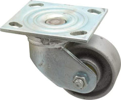 Albion - 3-1/4" Diam x 1-1/2" Wide x 4-1/4" OAH Top Plate Mount Swivel Caster - Cast Iron, 400 Lb Capacity, Roller Bearing, 4 x 4-1/2" Plate - Eagle Tool & Supply