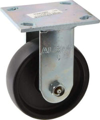 Albion - 5" Diam x 1-1/2" Wide x 6-1/2" OAH Top Plate Mount Rigid Caster - Polypropylene, 450 Lb Capacity, Roller Bearing, 4 x 4-1/2" Plate - Eagle Tool & Supply