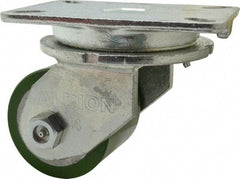 Albion - 4" Diam x 3-1/4" Wide x 6" OAH Top Plate Mount Swivel Caster - Polyurethane, 1,200 Lb Capacity, Roller Bearing, 5-1/4 x 7-1/4" Plate - Eagle Tool & Supply