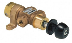 Parker - 1/4" NPT HD Manual Spool Valve - 3-Way, 2-Position Detent, Knob Type, Ball Detent & Panel Mounting - Eagle Tool & Supply