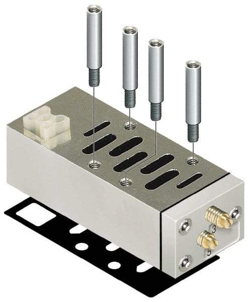 Parker - ISO 2 Sandwich Flow Control Valve - ISO 5599-2 Plug-In, 0 to 145 PSI & Zinc Material - Eagle Tool & Supply