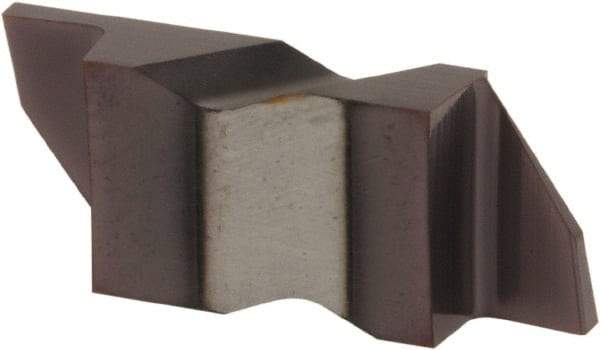 Tool-Flo - 3062FLG Grade AC3, 1/16" Cutting Width Carbide Grooving Insert - 0.12" Max Depth of Cut, Left Hand, 0.005 to 0.01" Corner Radius, AlTiN Finish - Eagle Tool & Supply