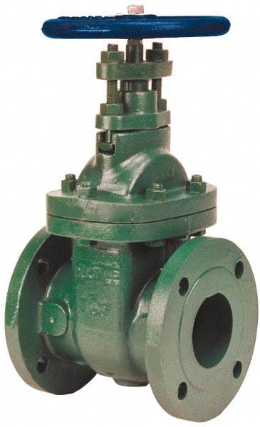 NIBCO - 2-1/2" Pipe, Class 150, Flanged-Raised Face Ductile Iron Solid Wedge Stem Gate Valve - 285 WOG, 150 WSP, Bolted Bonnet - Eagle Tool & Supply