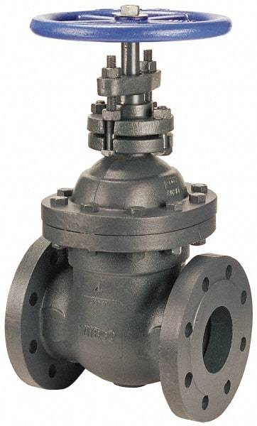 NIBCO - 2-1/2" Pipe, Class 250, Flanged Iron Solid Wedge Stem Gate Valve - 500 WOG, 250 WSP, Bolted Bonnet - Eagle Tool & Supply