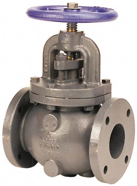 NIBCO - 4" Pipe, Flanged Ends, Iron Renewable Globe Valve with Bypass - Bronze Disc, Bolted Bonnet, 200 psi WOG, 125 psi WSP, Class 125 - Eagle Tool & Supply