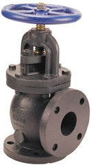 NIBCO - 4" Pipe, Flanged Ends, Iron Renewable Globe Valve - Bronze Disc, Bolted Bonnet, 200 psi WOG, 125 psi WSP, Class 125 - Eagle Tool & Supply