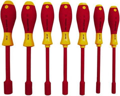 Wiha - 7 Piece 5 to 13mm Insulated Nutdriver Set - Cushion Grip Handle - Eagle Tool & Supply