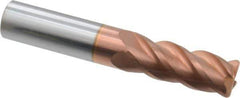 ProMax - 1/2", 4 Flute, Single End, Solid Carbide, 0.06" Corner Radius End Mill - 3" OAL, 40° Helix, Right Hand Flute, 1" LOC, Right Hand Cut - Eagle Tool & Supply