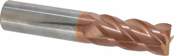 ProMax - 3/4", 4 Flute, Single End, Solid Carbide, 1/8" Corner Radius End Mill - 4" OAL, 40° Helix, Right Hand Flute, 1-1/2" LOC, Right Hand Cut - Eagle Tool & Supply
