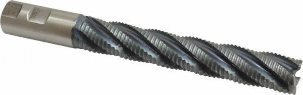 Hertel - 1" Diam, Coarse Pitch, 6" LOC, 5 Flute Cobalt Roughing Square End Mill - TiCN Finish, 8-1/2" OAL, 1" Shank Diam, Single End, 30° Helix - Eagle Tool & Supply