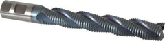 Hertel - 1" Diam, Coarse Pitch, 6" LOC, 3 Flute Cobalt Roughing Square End Mill - TiCN Finish, 8-1/2" OAL, 1" Shank Diam, Single End, Centercutting, 37° Helix - Eagle Tool & Supply