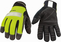 Youngstown - Size S (7), ANSI Cut Lvl 3, Puncture Lvl 4, Abrasion Lvl 4, Kevlar Cut & Puncture Resistant Gloves - Kevlar Lining, Hook & Loop Cuff, Hi-Vis Lime, Paired - Eagle Tool & Supply