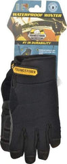 Youngstown - Size S (7) Synthetic Suede Cold Protection & Waterproof Work Gloves - For Mechanic's & Lifting, Uncoated, Hook & Loop Cuff, Full Fingered, Black, Paired - Eagle Tool & Supply