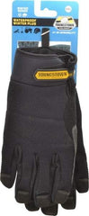 Youngstown - Size 2XL (11) Synthetic Suede Cold Protection & Waterproof Work Gloves - For Mechanic's & Lifting, Uncoated, Hook & Loop Cuff, Full Fingered, Black, Paired - Eagle Tool & Supply