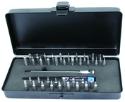 40 Piece - System 4 ESD Safe Micro Bit Interchangeable Set - #75996 - Includes: ESD Handle and Slotted; Phillips; Torx®; Hex Inch & Metric Micro Bits - 105mm Bit Extension - Storage Box - Eagle Tool & Supply