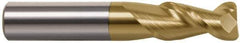 Accupro - 1/8", 2 Flute, Single End, Solid Carbide, 0.02" Corner Radius End Mill - 1-1/2" OAL, 45° Helix, Right Hand Flute, 3/8" LOC, Right Hand Cut - Eagle Tool & Supply