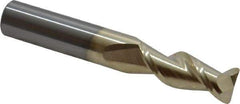 Accupro - 3/8", 2 Flute, Single End, Solid Carbide, 0.045" Corner Radius End Mill - 2-1/2" OAL, 45° Helix, Right Hand Flute, 1" LOC, Right Hand Cut - Eagle Tool & Supply
