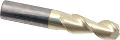 Accupro - 1/2", 2 Flute, Single End, Solid Carbide, 0.03" Corner Radius End Mill - 3" OAL, 45° Helix, Right Hand Flute, 1-1/4" LOC, Right Hand Cut - Eagle Tool & Supply
