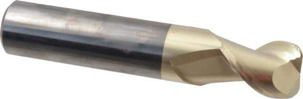 Accupro - 3/4", 2 Flute, Single End, Solid Carbide, 0.12" Corner Radius End Mill - 4" OAL, 45° Helix, Right Hand Flute, 1" LOC, Right Hand Cut - Eagle Tool & Supply