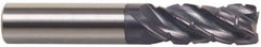 Accupro - 3/4" Diam, 1" LOC, 4 Flute Solid Carbide Corner Chamfer Roughing End Mill - AlTiN Finish, 3" OAL, 3/4" Shank Diam, Single End, 30° Helix - Eagle Tool & Supply