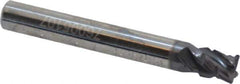 Accupro - 1/4" Diam, 3/8" LOC, 4 Flute Solid Carbide Corner Chamfer Roughing End Mill - AlTiN Finish, 2" OAL, 1/4" Shank Diam, Single End, 30° Helix - Eagle Tool & Supply