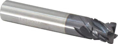 Accupro - 7/16" Diam, 9/16" LOC, 4 Flute Solid Carbide Corner Chamfer Roughing End Mill - AlTiN Finish, 2-1/2" OAL, 7/16" Shank Diam, Single End, 30° Helix - Eagle Tool & Supply