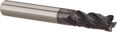 Accupro - 5/16" Diam, 13/16" LOC, 4 Flute Solid Carbide Corner Chamfer Roughing End Mill - AlTiN Finish, 2-1/2" OAL, 5/16" Shank Diam, Single End, 30° Helix - Eagle Tool & Supply