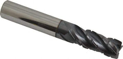 Accupro - 3/8" Diam, 1" LOC, 4 Flute Solid Carbide Corner Chamfer Roughing End Mill - AlTiN Finish, 2-1/2" OAL, 3/8" Shank Diam, Single End, 30° Helix - Eagle Tool & Supply