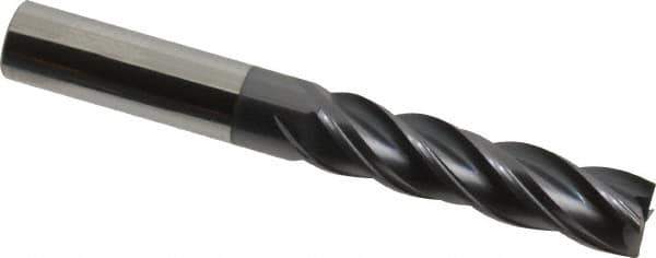 Accupro - 1/2", 4 Flute, Single End, Solid Carbide, 0.01" Corner Radius End Mill - 4" OAL, Right Hand Flute, 2" LOC, Right Hand Cut - Eagle Tool & Supply