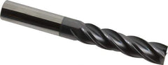 Accupro - 1/2", 4 Flute, Single End, Solid Carbide, 0.01" Corner Radius End Mill - 4" OAL, Right Hand Flute, 2" LOC, Right Hand Cut - Eagle Tool & Supply