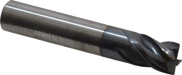 Accupro - 7/16", 4 Flute, Single End, Solid Carbide, 0.02" Corner Radius End Mill - 2-1/2" OAL, Right Hand Flute, 9/16" LOC, Right Hand Cut - Eagle Tool & Supply