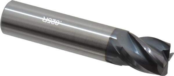 Accupro - 5/8", 4 Flute, Single End, Solid Carbide, 0.025" Corner Radius End Mill - 3" OAL, Right Hand Flute, 3/4" LOC, Right Hand Cut - Eagle Tool & Supply