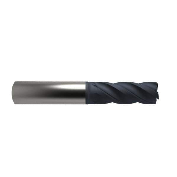 Accupro - 3/8", 4 Flute, Single End, Solid Carbide, 0.045" Corner Radius End Mill - 2-1/2" OAL, Right Hand Flute, 1" LOC, Right Hand Cut - Eagle Tool & Supply