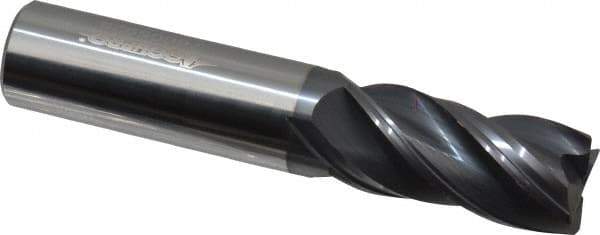 Accupro - 3/4", 4 Flute, Single End, Solid Carbide, 0.03" Corner Radius End Mill - 4" OAL, Right Hand Flute, 1-5/8" LOC, Right Hand Cut - Eagle Tool & Supply