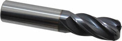 Accupro - 3/4", 4 Flute, Single End, Solid Carbide, 0.12" Corner Radius End Mill - 4" OAL, Right Hand Flute, 1-5/8" LOC, Right Hand Cut - Eagle Tool & Supply
