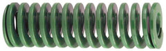 Dayton Lamina - 5/8" Hole Diam, 11/32" Rod Diam, 4" Free Length, Green Die Spring - 4.7 Lb Max Deflection, 1.61" Max Deflection, Light Duty, Chromium Vanadium Steel - Eagle Tool & Supply