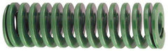Dayton Lamina - 2-1/2" Hole Diam, 1-1/2" Rod Diam, 8" Free Length, Green Die Spring - 34.4 Lb Max Deflection, 3.2" Max Deflection, Light Duty, Chromium Vanadium Steel - Eagle Tool & Supply