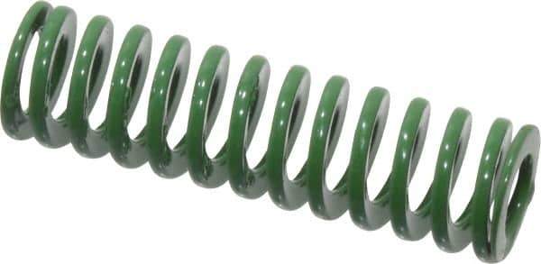 Dayton Lamina - 3/8" Hole Diam, 3/16" Rod Diam, 1-1/4" Free Length, Green Die Spring - 5 Lb Max Deflection, 0.5" Max Deflection, Light Duty, Chromium Vanadium Steel - Eagle Tool & Supply