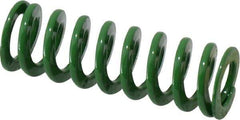 Dayton Lamina - 1/2" Hole Diam, 9/32" Rod Diam, 1-1/2" Free Length, Green Die Spring - 7.8 Lb Max Deflection, 0.6" Max Deflection, Light Duty, Chromium Vanadium Steel - Eagle Tool & Supply