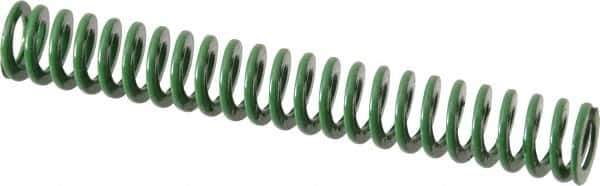 Dayton Lamina - 1/2" Hole Diam, 9/32" Rod Diam, 3-1/2" Free Length, Green Die Spring - 3.05 Lb Max Deflection, 1.4" Max Deflection, Light Duty, Chromium Vanadium Steel - Eagle Tool & Supply