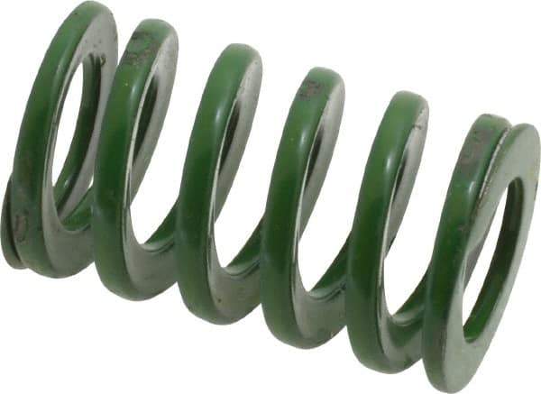 Dayton Lamina - 5/8" Hole Diam, 11/32" Rod Diam, 1" Free Length, Green Die Spring - 18 Lb Max Deflection, 0.39" Max Deflection, Light Duty, Chromium Vanadium Steel - Eagle Tool & Supply