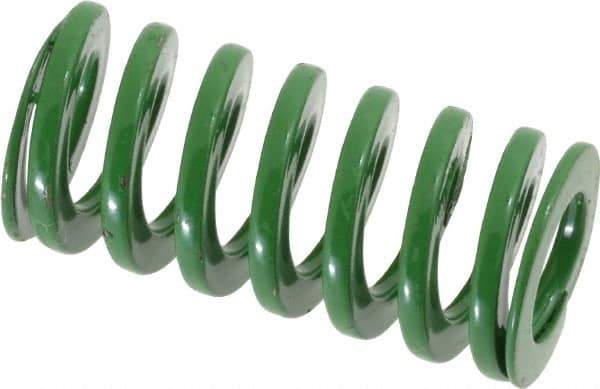 Dayton Lamina - 5/8" Hole Diam, 11/32" Rod Diam, 1-1/4" Free Length, Green Die Spring - 13.4 Lb Max Deflection, 0.5" Max Deflection, Light Duty, Chromium Vanadium Steel - Eagle Tool & Supply