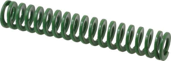 Dayton Lamina - 5/8" Hole Diam, 11/32" Rod Diam, 3-1/2" Free Length, Green Die Spring - 5.3 Lb Max Deflection, 1.4" Max Deflection, Light Duty, Chromium Vanadium Steel - Eagle Tool & Supply