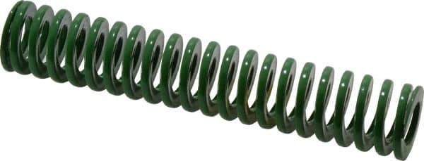 Dayton Lamina - 3/4" Hole Diam, 3/8" Rod Diam, 4" Free Length, Green Die Spring - 6.8 Lb Max Deflection, 1.61" Max Deflection, Light Duty, Chromium Vanadium Steel - Eagle Tool & Supply