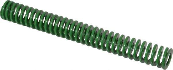 Dayton Lamina - 3/4" Hole Diam, 3/8" Rod Diam, 6" Free Length, Green Die Spring - 4.5 Lb Max Deflection, 2.39" Max Deflection, Light Duty, Chromium Vanadium Steel - Eagle Tool & Supply