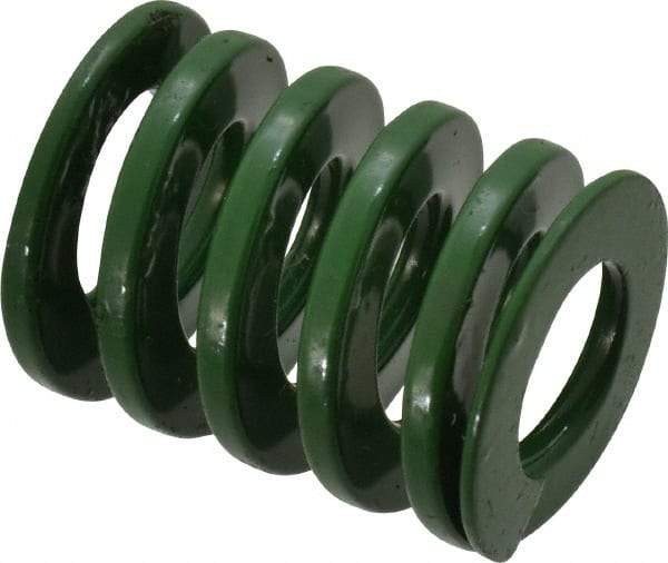 Dayton Lamina - 1" Hole Diam, 1/2" Rod Diam, 1-1/4" Free Length, Green Die Spring - 46.2 Lb Max Deflection, 0.5" Max Deflection, Light Duty, Chromium Vanadium Steel - Eagle Tool & Supply